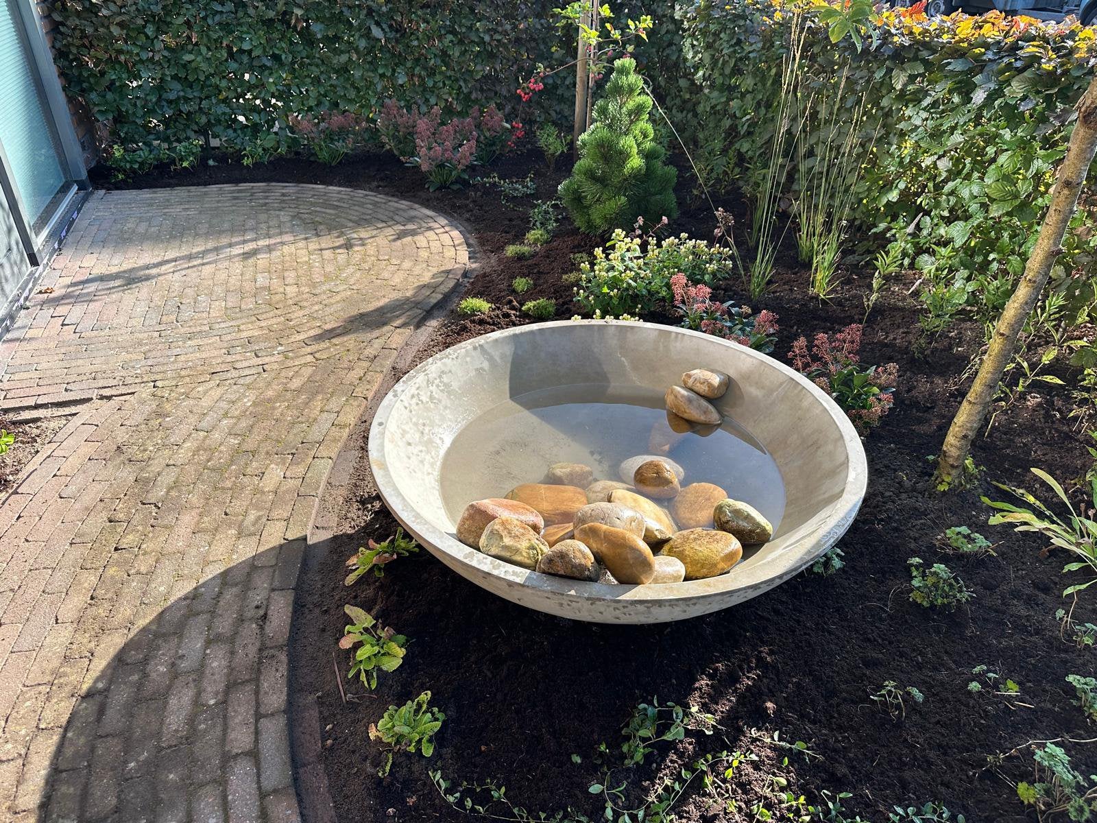 Bloembak beton / waterschaal drinkbak vogels, Tuin en Terras, Ophalen of Verzenden, Zo goed als nieuw