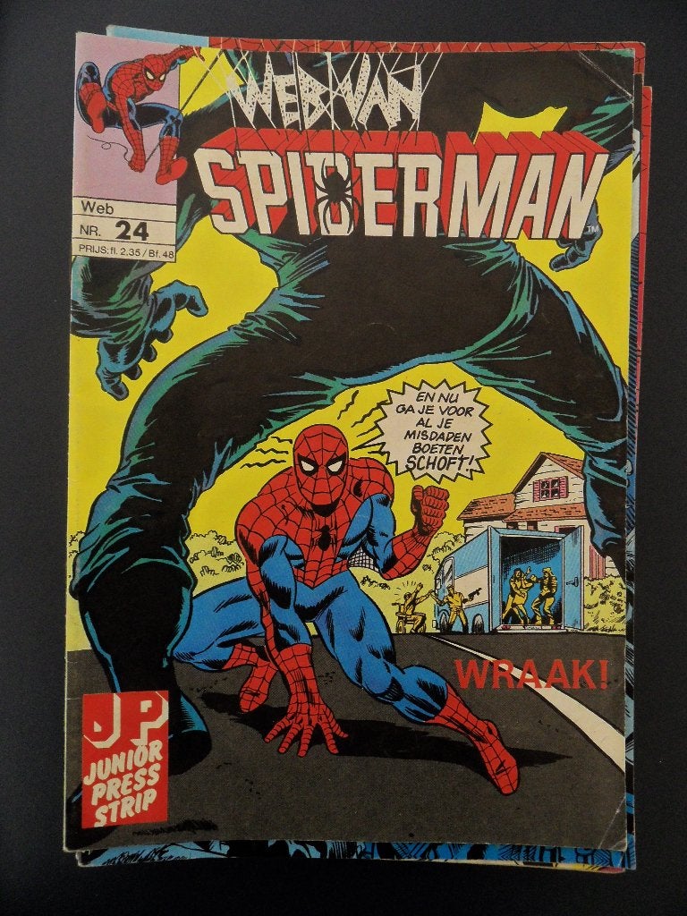 Web van Spiderman. 11 X, Eén comic, Europa, Ophalen of Verzenden, Zo goed als nieuw