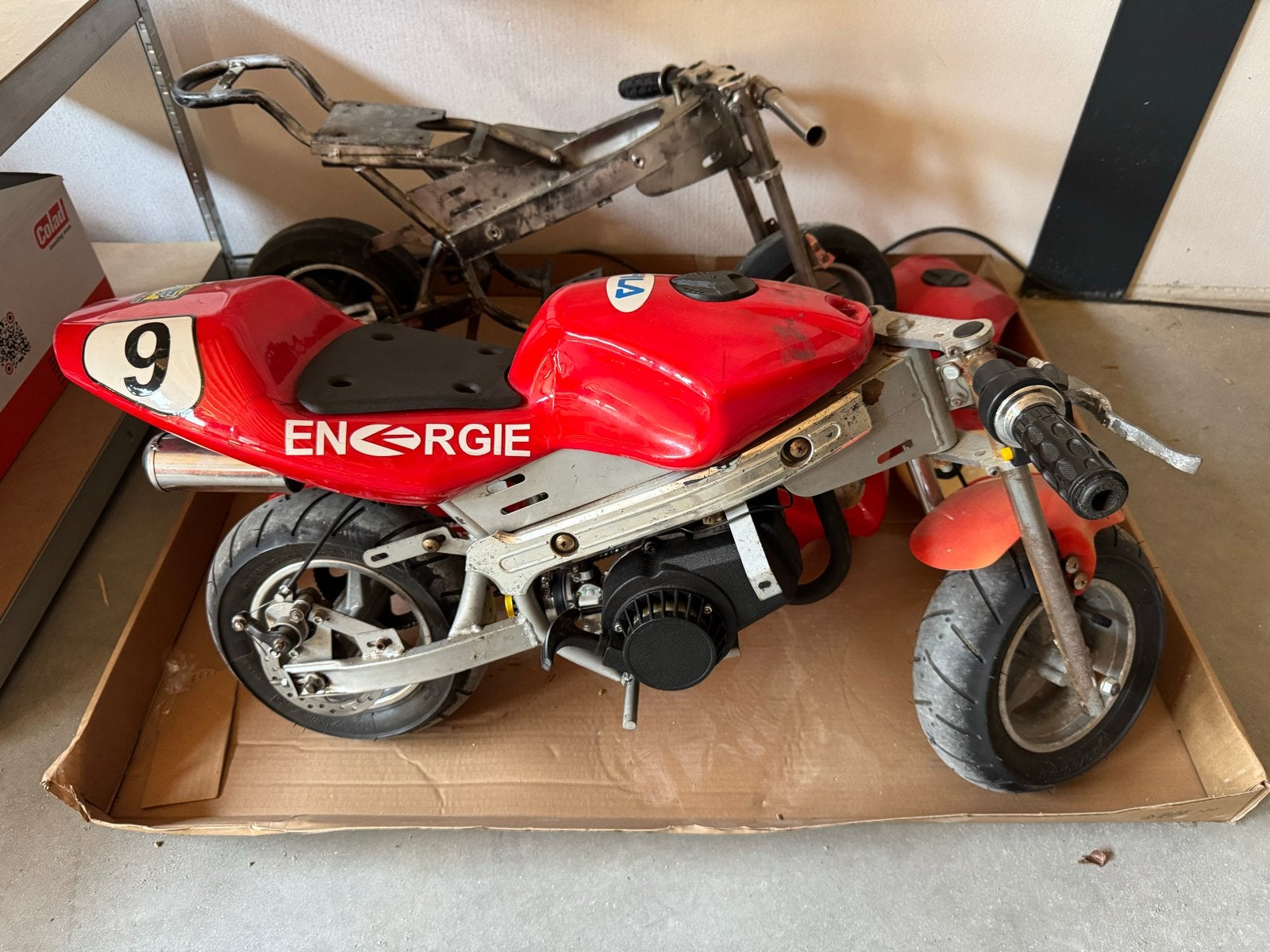 Minibike / Pitbike - rood met onderdelen, Ophalen, Gebruikt, Schijfrem, Pitbike