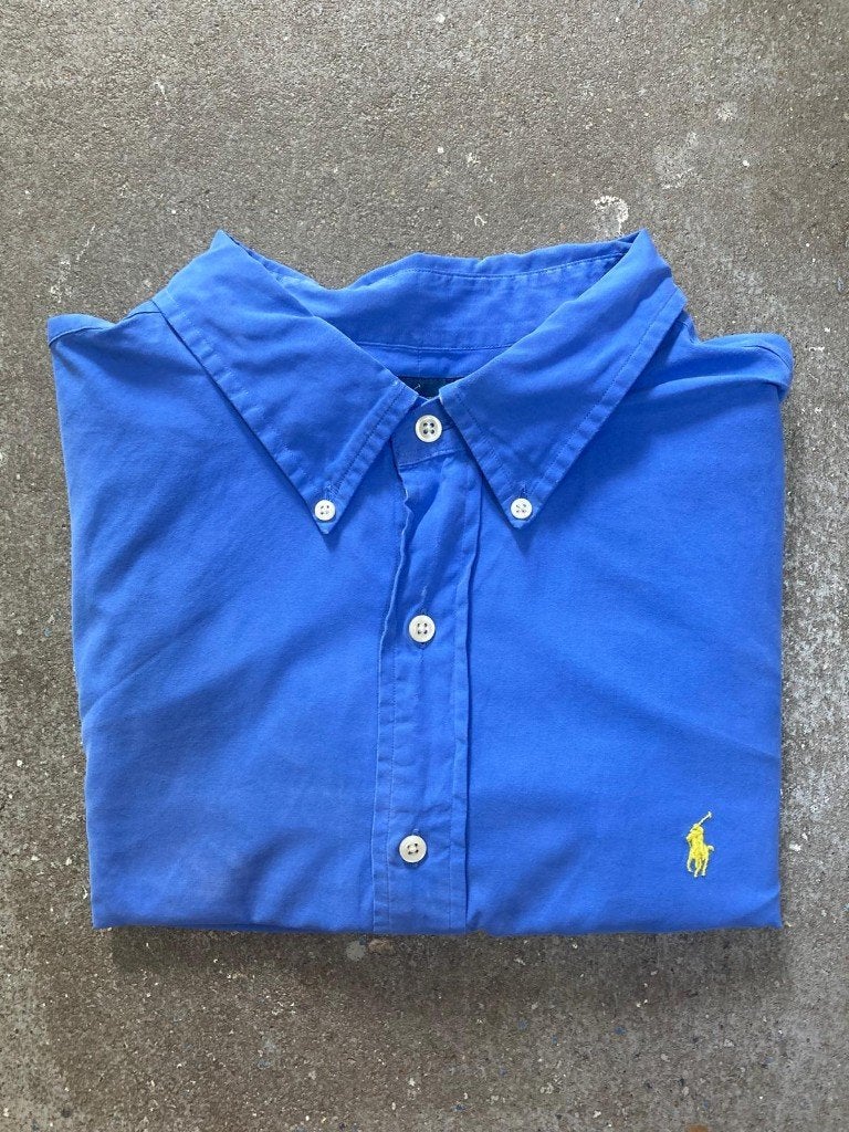 Ralph Lauren Overhemd – XXL - Classic Fit - Oxford - Blue, Blauw, Ralph Lauren, Ophalen of Verzenden, Zo goed als nieuw