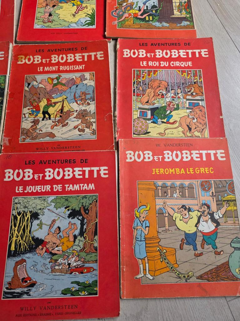 Leuke set met bob et bobette strips uit de jaren 50, Gelezen, Willy Vandersteen, Ophalen of Verzenden, Meerdere stripboeken