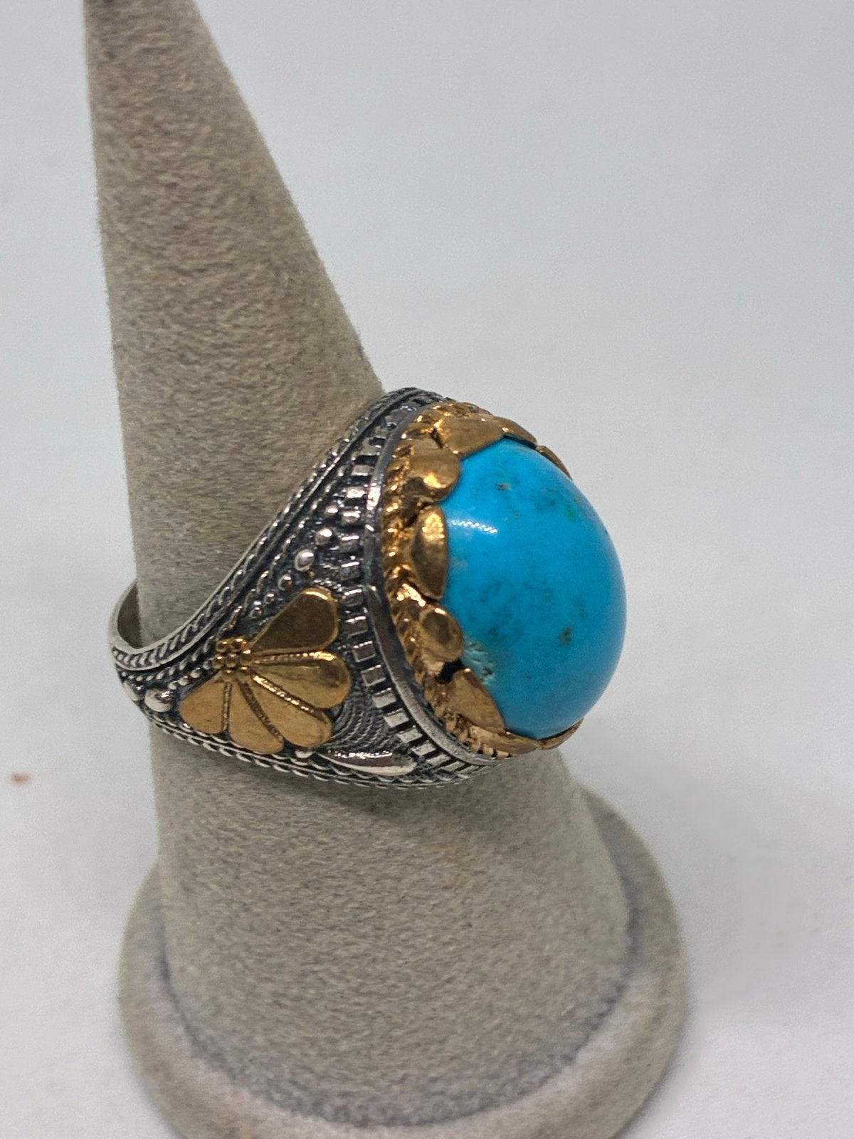 Zilveren ring 925 met turkoois steen, maat 25, Sieraden, Tassen en Uiterlijk, Zilver en edelstenen, Info@zilver.com, 20 of groter