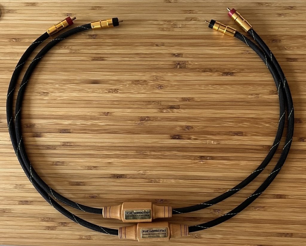 HiDiamond black yellow analoge RCA interlinkset 100cm, Ophalen of Verzenden, Gebruikt, Minder dan 2 meter, Interlink-kabel