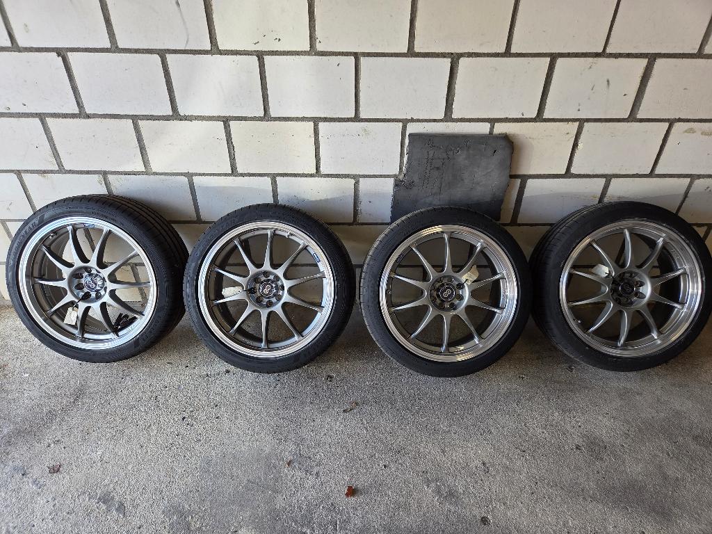 18" Enkei J10 velgen + Goodyear Eagle F1 banden, Ophalen, 18 inch, Gebruikt, Velg(en)