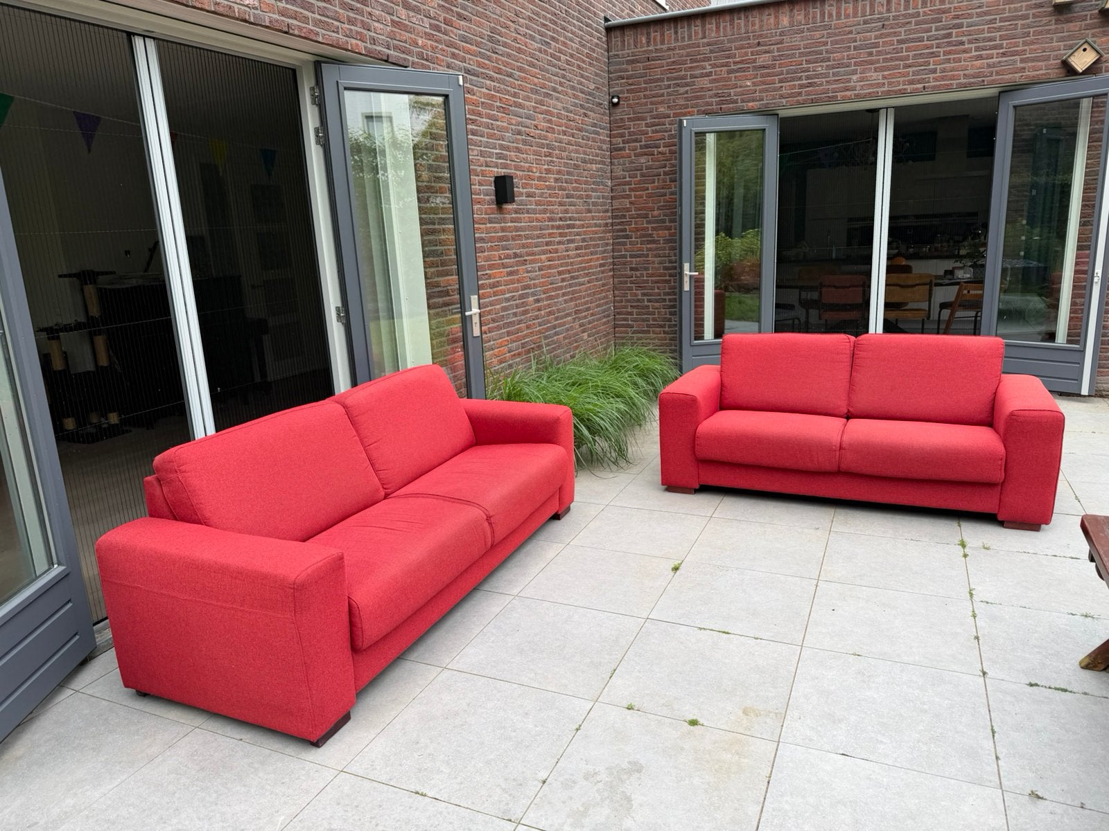 2x zitbank: gratis op te halen, Ophalen, Gebruikt, 75 tot 100 cm, Rechte bank