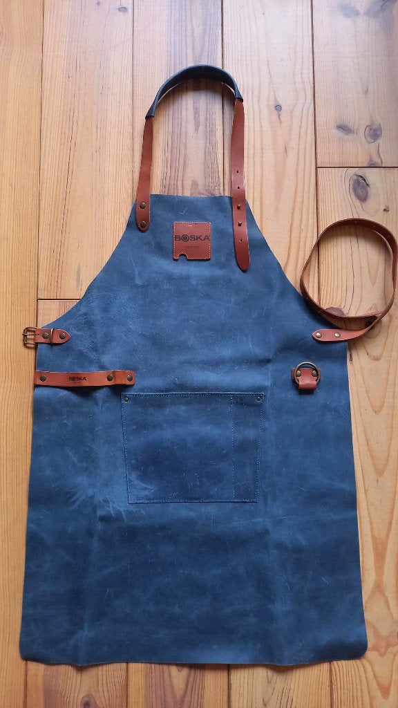 Boska Mr. Smith Leren Schort –gebruikssporen, Tuin en Terras, Barbecue-accessoires, Ophalen of Verzenden, Zo goed als nieuw, Boska