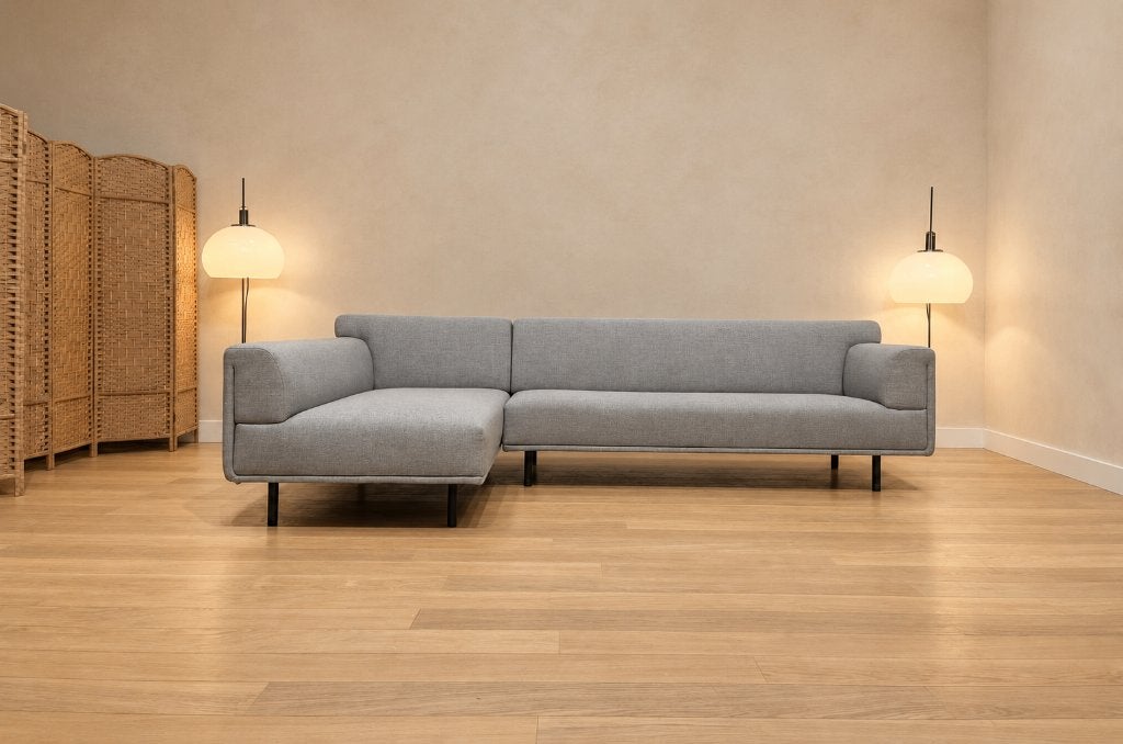 NIEUWSTAAT EYYE Dura Hoekbank Grijs + GARANTIE | NP €6.345, 250 tot 300 cm, Design Bank Bankstel Zetel Hoekbank Eyye, Hoekbank
