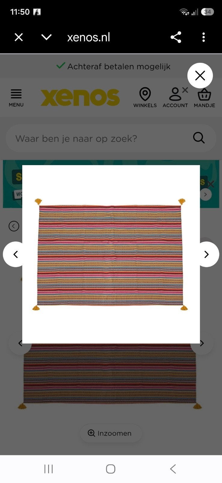 plaid, Ophalen of Verzenden, Zo goed als nieuw