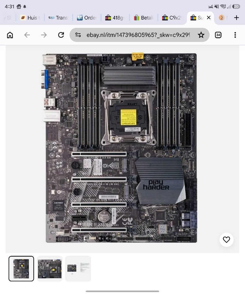 Supermicro C9x299 upgrade i9 10900x ES 10 core qs cpu, Computers en Software, 64 GB of meer, Gebruikt, Ophalen of Verzenden, Gaming