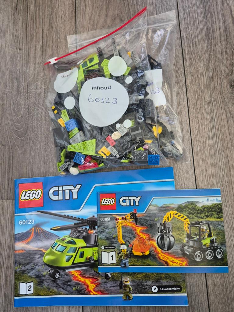 Lego City 60123 Vulkaanhelikopter met accessoires, Kinderen en Baby's, Speelgoed | Duplo en Lego, Gebruikt, Lego, Complete set