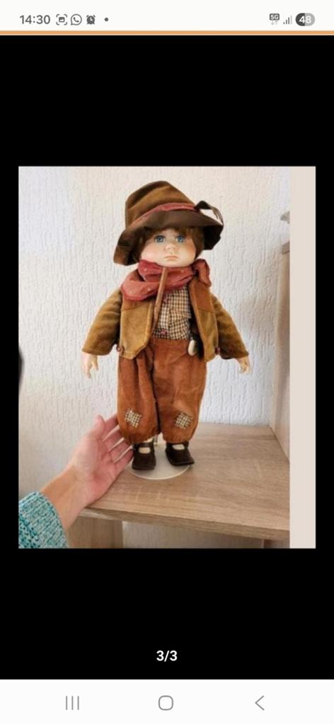 Vintage porselein pop op standaard €15, Antiek en Kunst, Antiek | Porselein, Ophalen of Verzenden