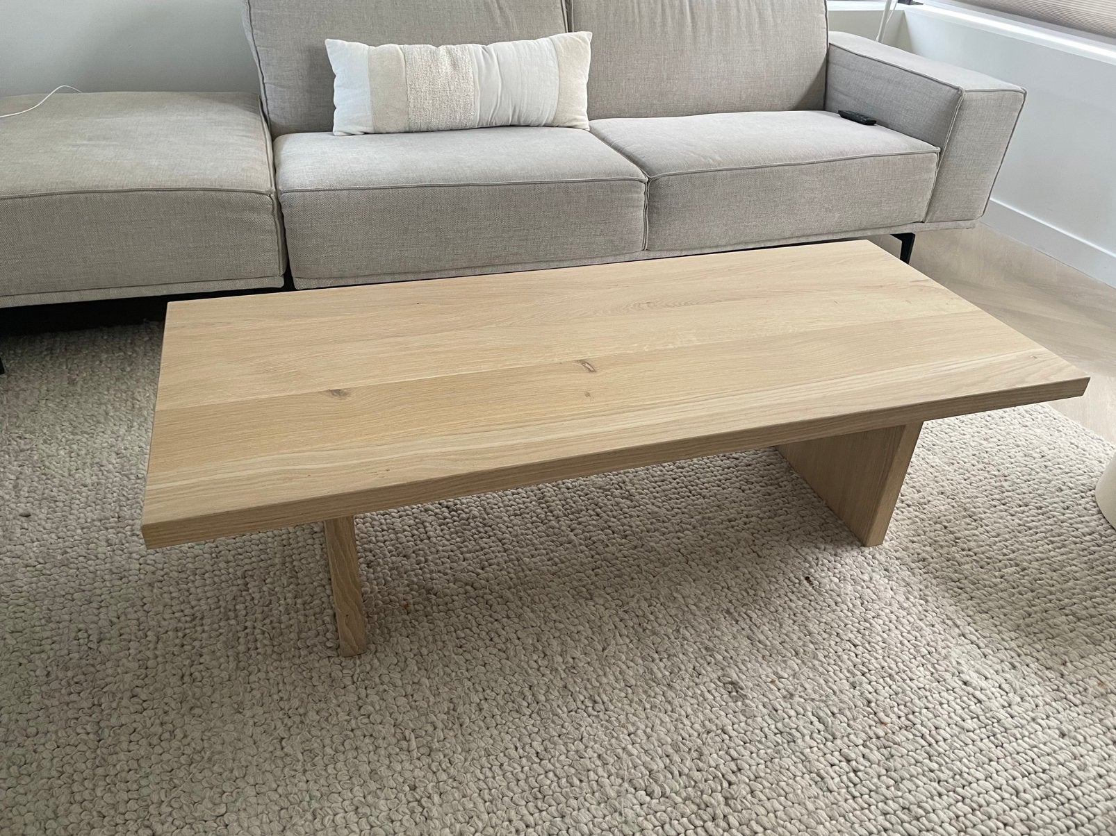 Eiken salontafel, Ophalen, 100 tot 150 cm, 50 tot 100 cm, Zo goed als nieuw