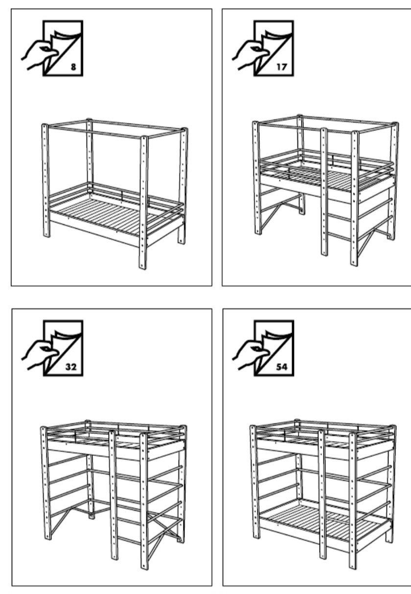 bed hoog, midden, laagslaper (LO), wit, 90 bij 200 cm, Ophalen, 90 cm, Eenpersoons, Wit