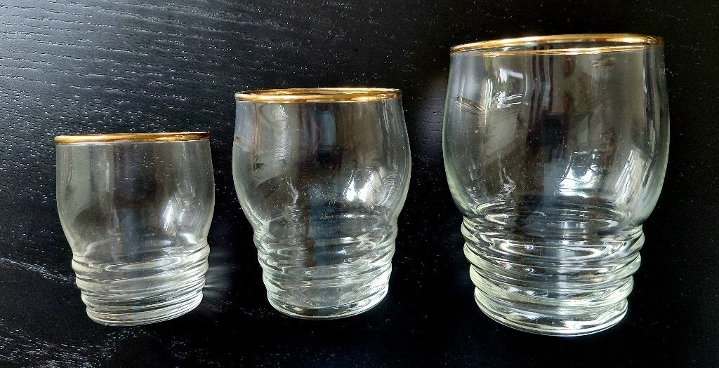 Retro Vintage BOHEMIA Glazen uit de jaren 1950., Verzamelen, Retro, Ophalen of Verzenden, Huis en Inrichting