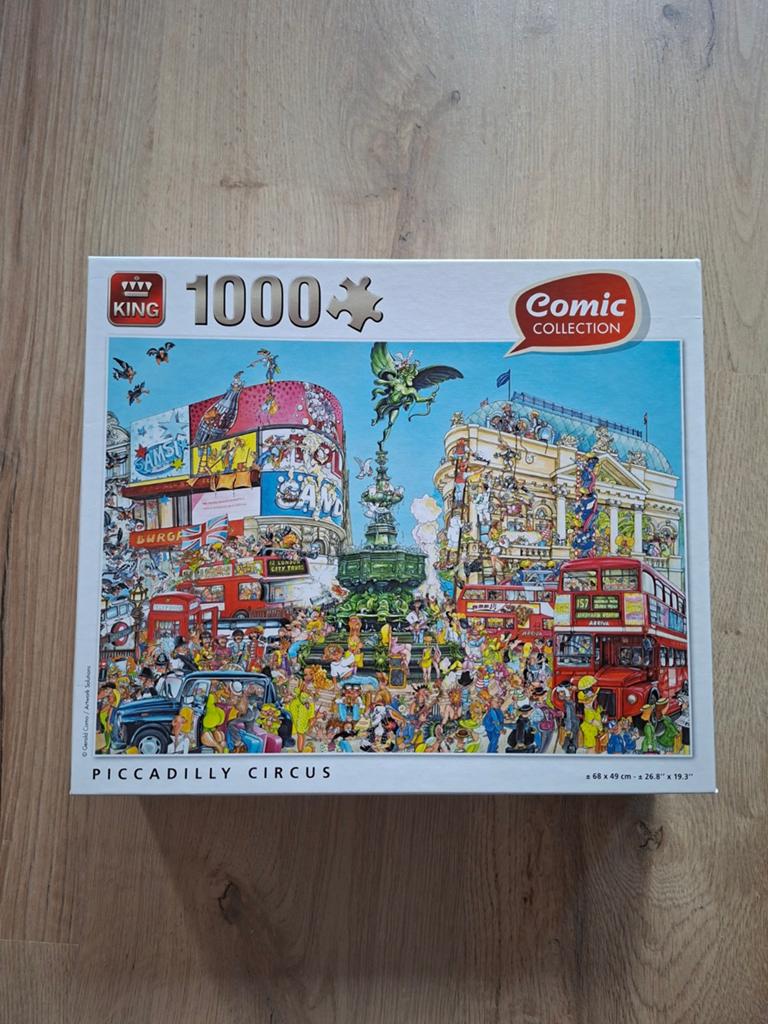 King Comic puzzel - Piccadilly Circus - 1000 stukjes, Hobby en Vrije tijd, Denksport en Puzzels, Ophalen of Verzenden, 500 t/m 1500 stukjes