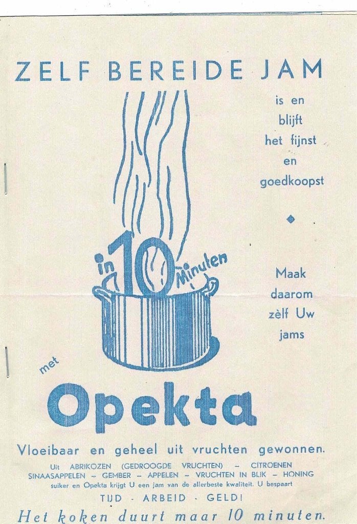 Zelf bereide Jam blijft met OPEKTA recept folder goedkoop, Verzenden, Zo goed als nieuw, Overige typen