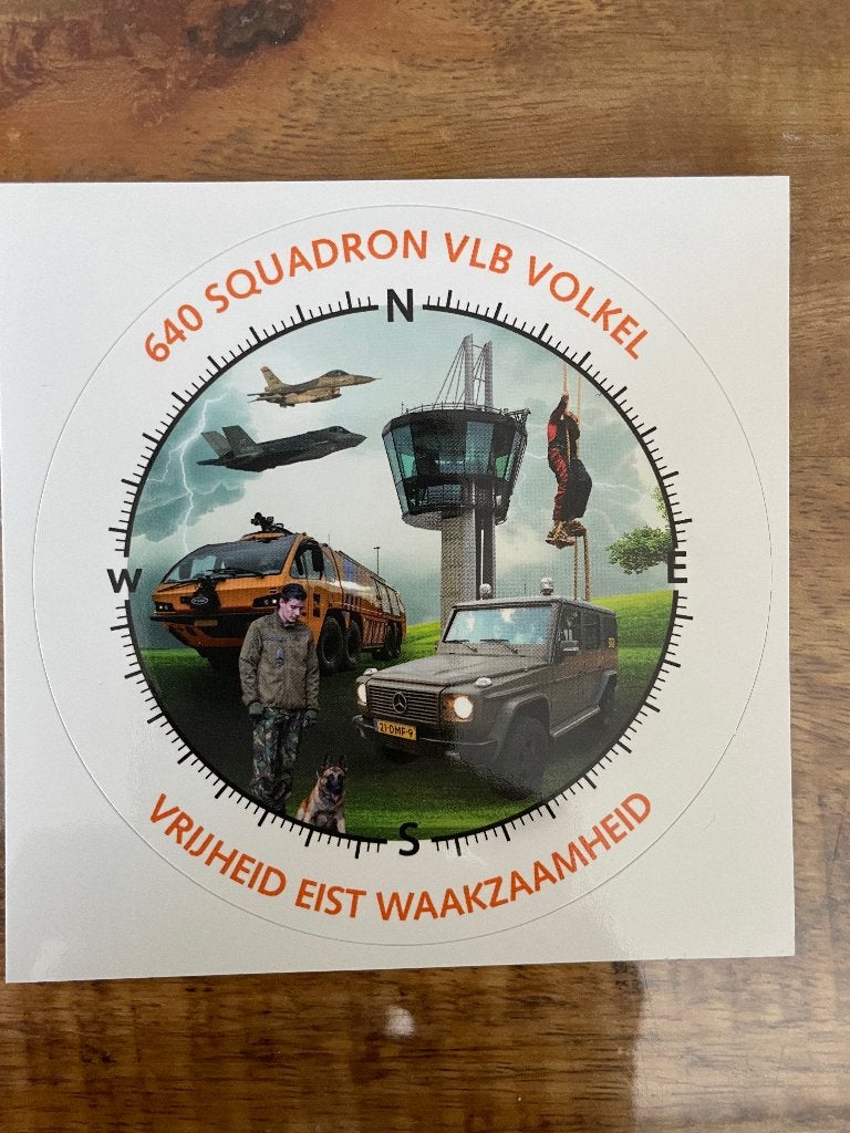 Luchtmacht sticker 640 Squadron stickers, Ophalen of Verzenden, Luchtmacht, Nederland, Embleem of Badge