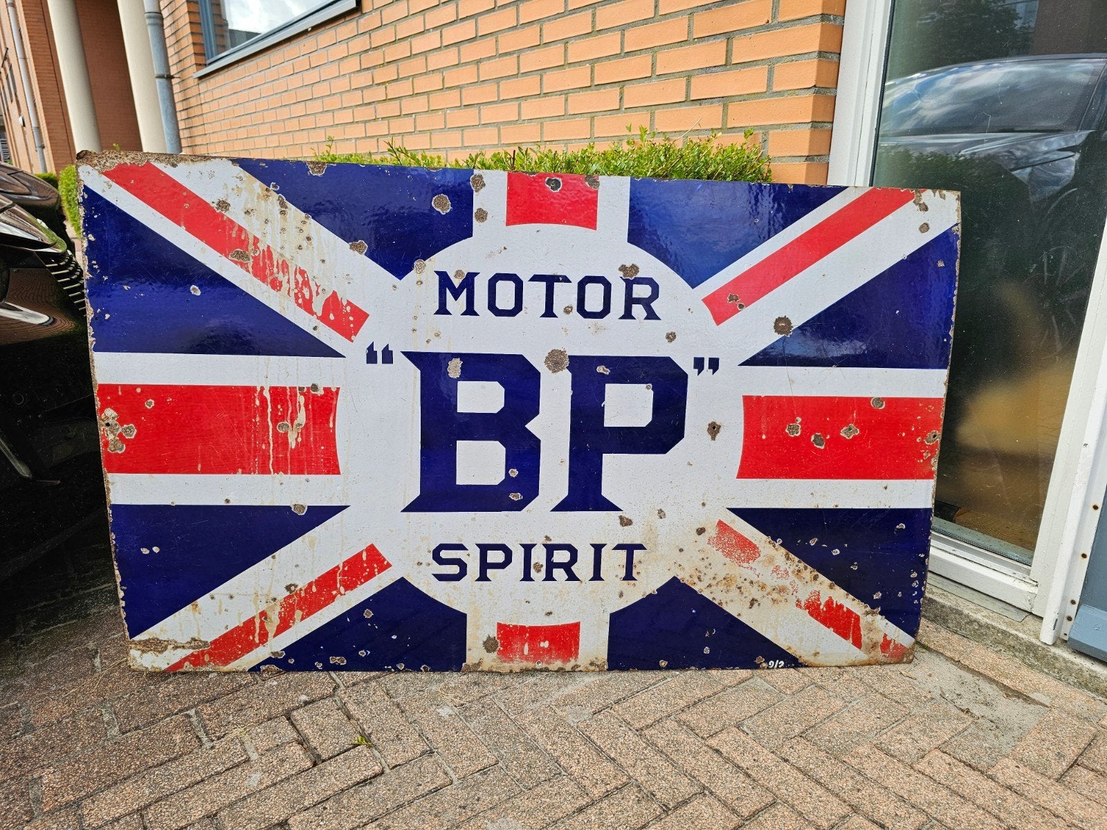 BP MOTOR SPIRIT Emaille Bord Jaren '20, Ophalen, Gebruikt, Reclamebord