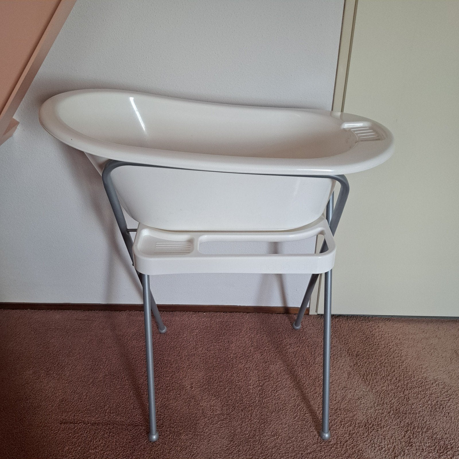 Babybadje met standaard - Wit, Ophalen, Gebruikt, Badje, Bébé-jou