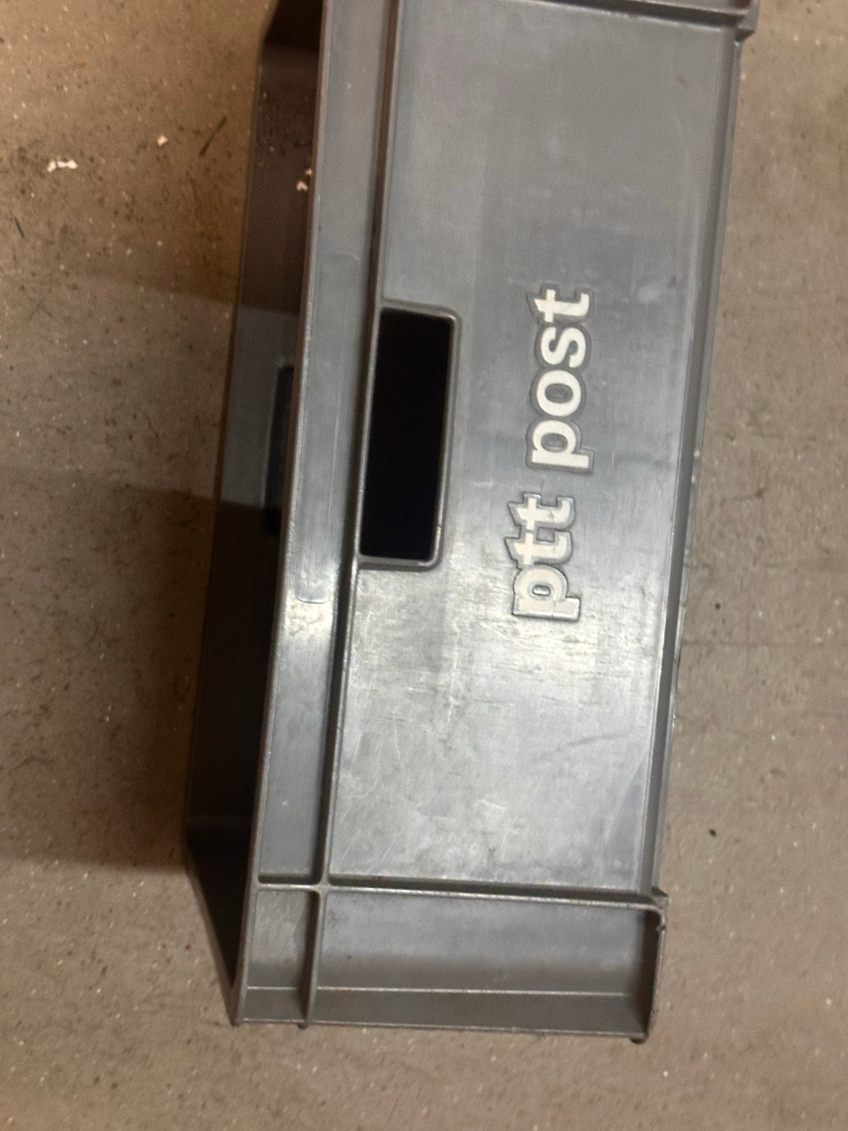 PTT Post krat - Grijs kunststof opbergkrat, Gebruikt, 40 tot 60 cm, 50 tot 75 cm, Ophalen of Verzenden