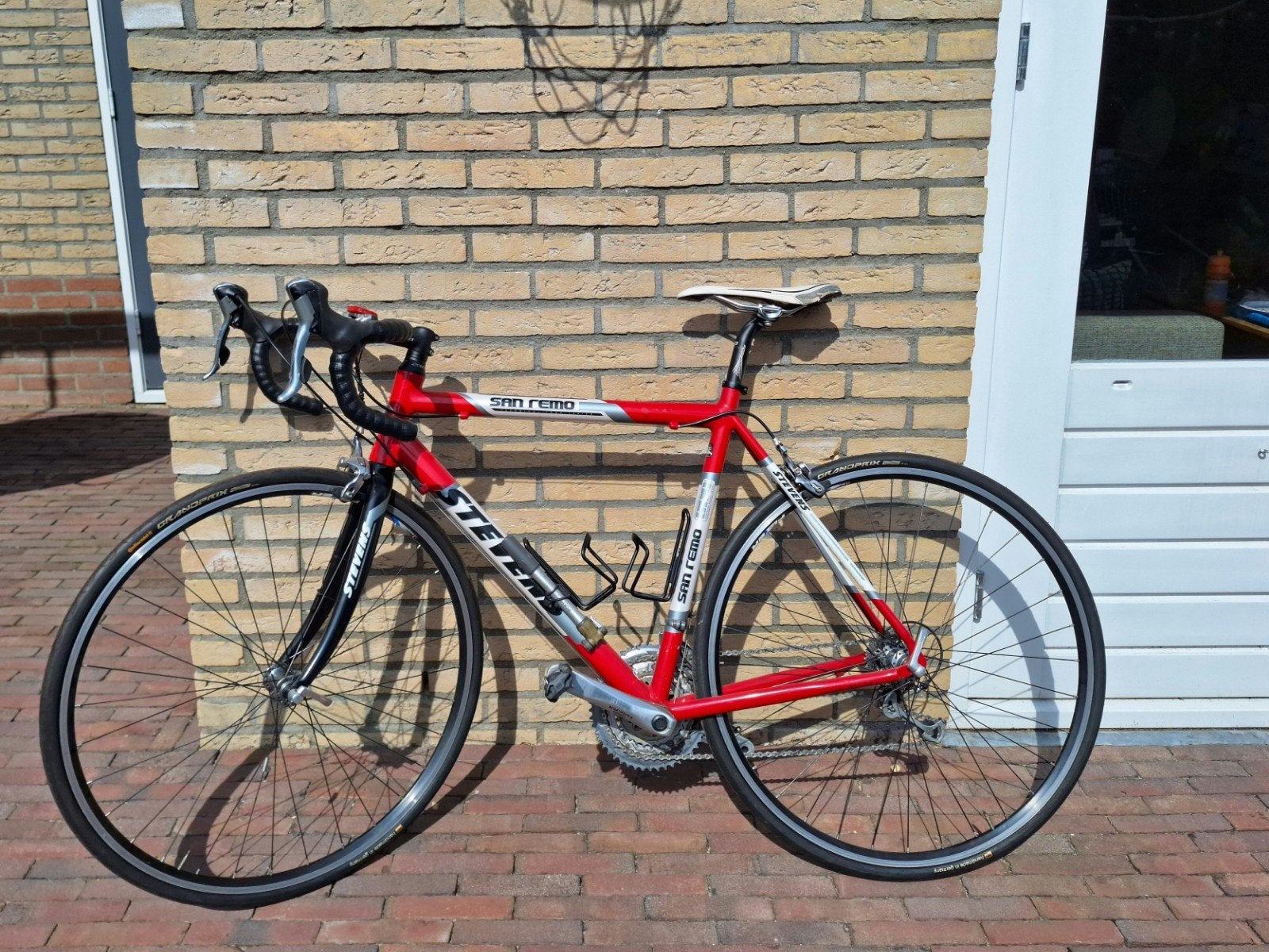 Stevens San Remo racefiets maat 55 – Shimano Tiagra 3x10 – r, 28 inch, Gebruikt, Velgrem, Meer dan 20 versnellingen