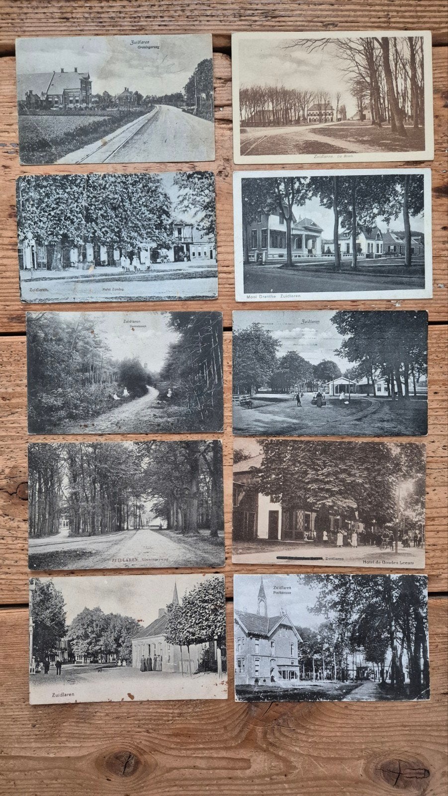 Lot oude ansichtkaarten Zuidlaren - Drenthe, Verzamelen, Ansichtkaarten | Nederland, Ophalen of Verzenden, 1920 tot 1940, Gelopen