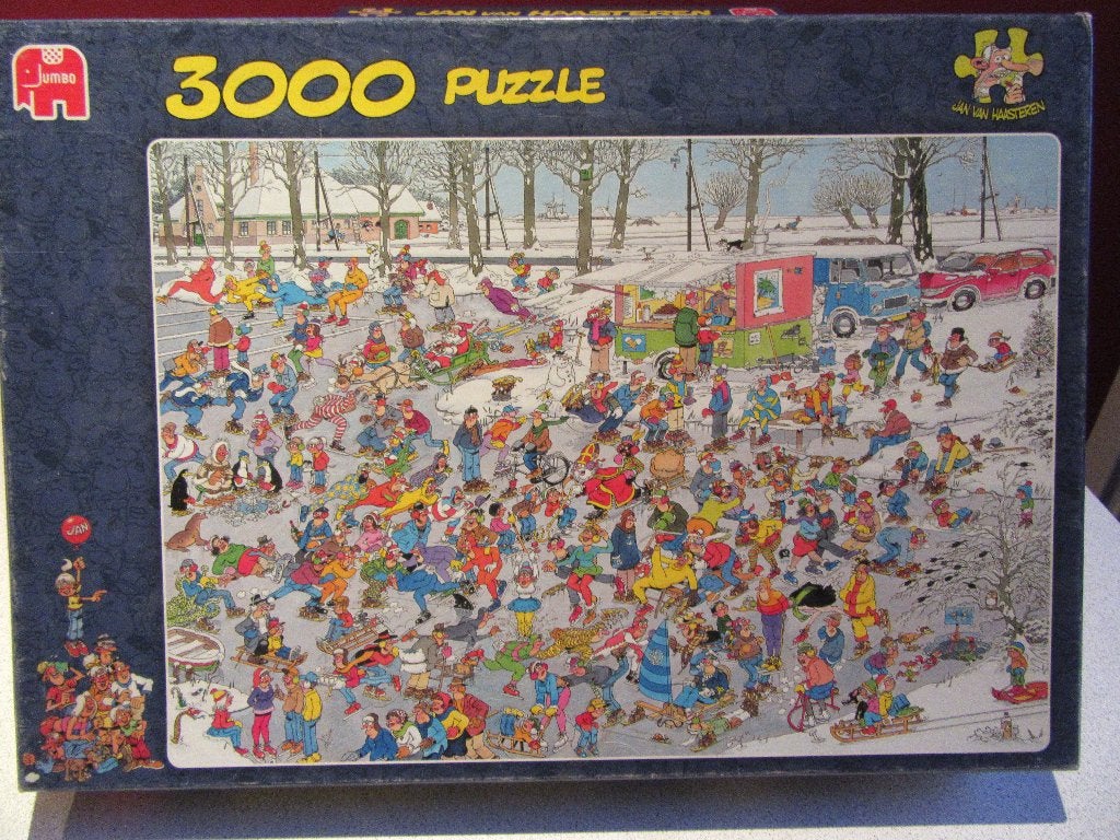 Jan van Haasteren puzzel 3000 st. € 15 Op glad ijs, Ophalen, Meer dan 1500 stukjes, Zo goed als nieuw, Legpuzzel