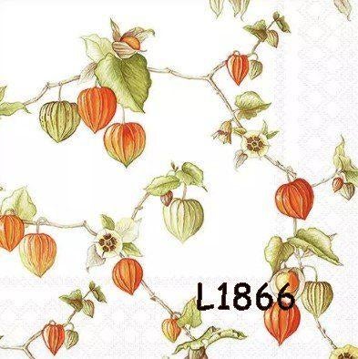 Servetten decoupage/bullet journal * Lampionplant L1866, Verzenden, Nieuw