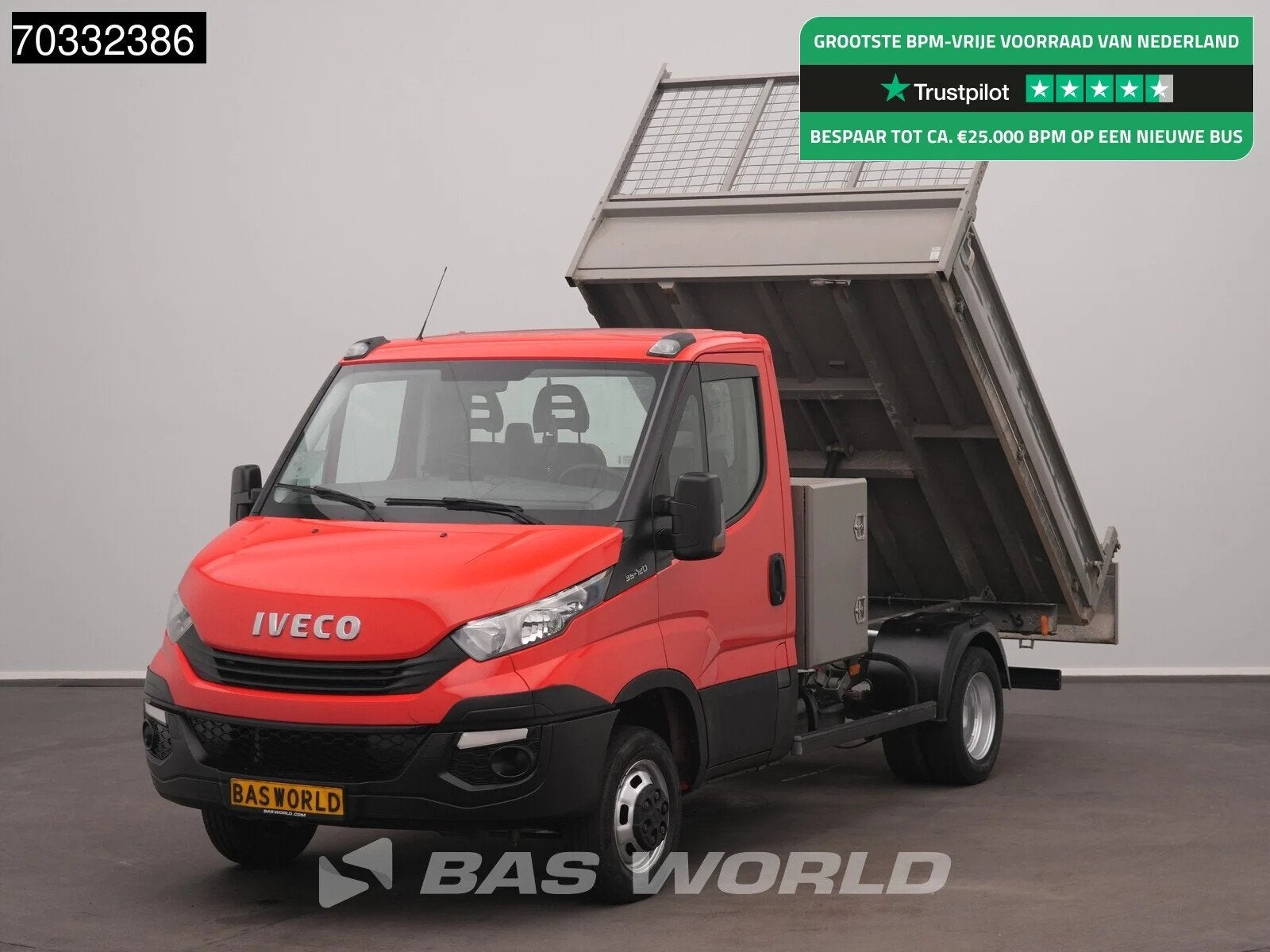Iveco Daily 35C12 Kipper met Kist Dubbellucht 3,5t Trekvermo, Gebruikt, Euro 6, Leder, Bedrijf