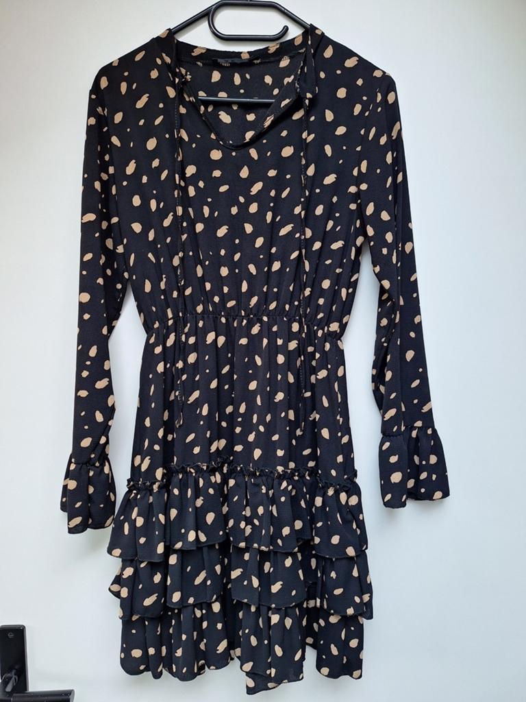 Zwarte print jurk Musthaves by Elja - maat S, Zwart, Musthaves, Ophalen of Verzenden, Maat 36 (S)
