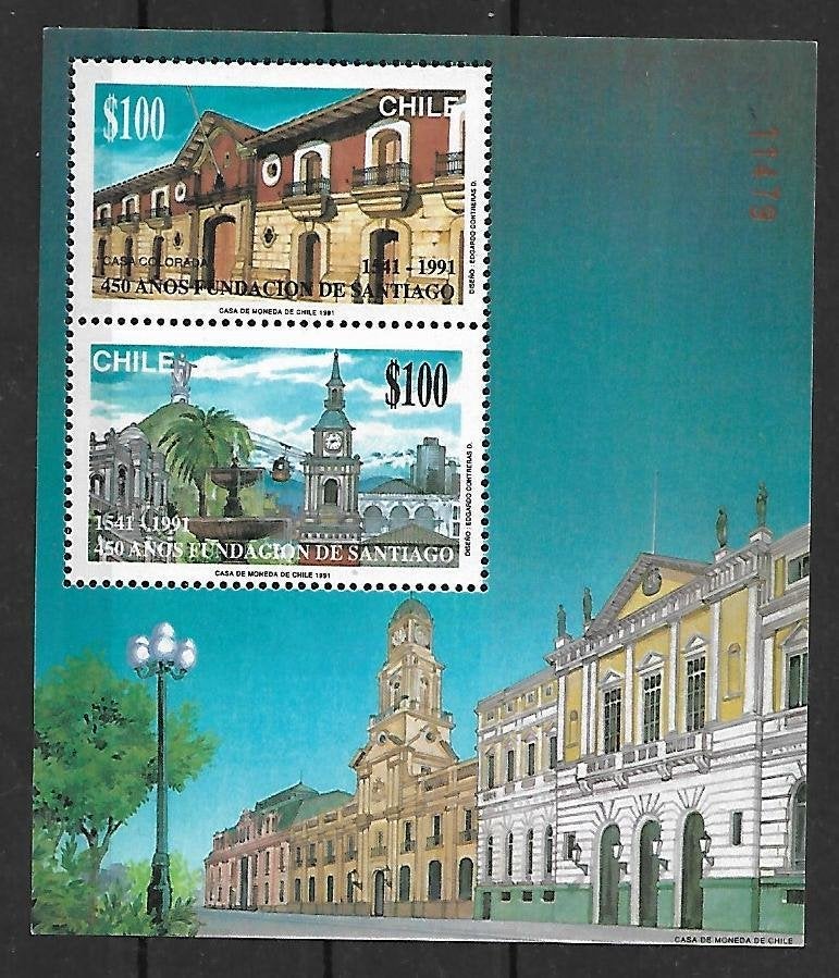 CHILI. Mi. Blok 18., Postzegels en Munten, Ophalen of Verzenden, Postfris, Zuid-Amerika