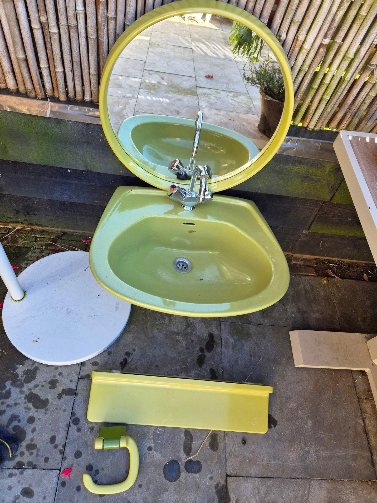 vintage wasbak incl assortiment, Ophalen, 50 tot 100 cm, Minder dan 100 cm, Wasbak of Wastafel