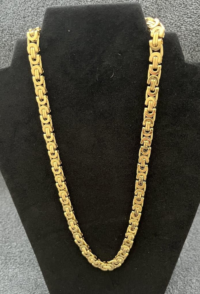 Ketting Koningsschakel Goud verguld massief 55 CM -NIEUW-, Sieraden, Tassen en Uiterlijk, Kettingen, Ophalen of Verzenden, Nieuw