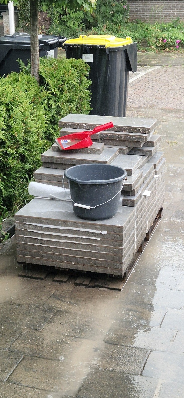 Keramische tuintegels 4 cm dik, ca. 5m2 met zaagstukken, Tuin en Terras, Tegels en Klinkers, Ophalen, Keramiek, Terrastegels