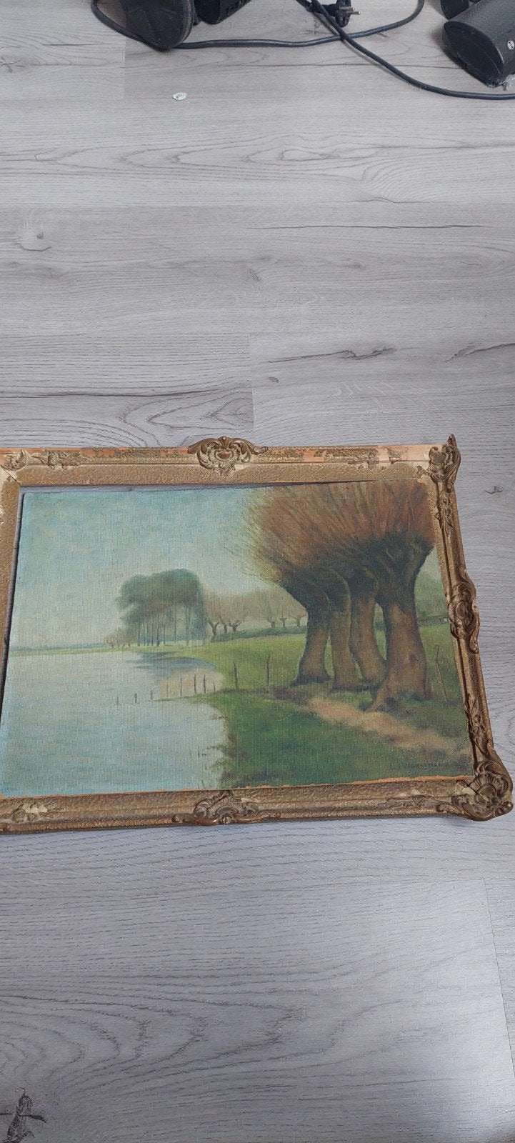 Schilderij rivier de Ijssel, Ophalen of Verzenden