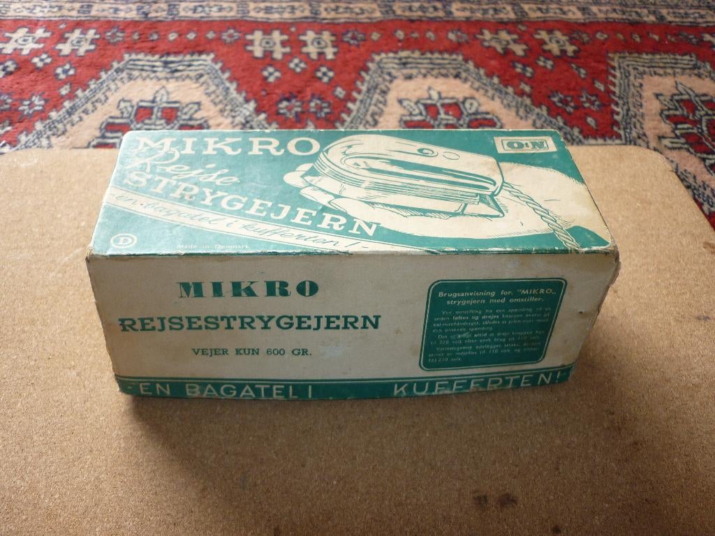 Oude Mikro reisstrijkijzer in originele doos made in Denmark, Ophalen of Verzenden, Gebruikt