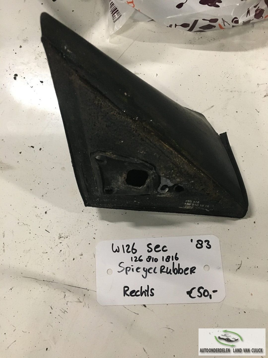 Mercedes w126 Sec 1983 Buitenspiegel Rubber  Rechtsvoor, Gebruikt, -, -, Ophalen of Verzenden