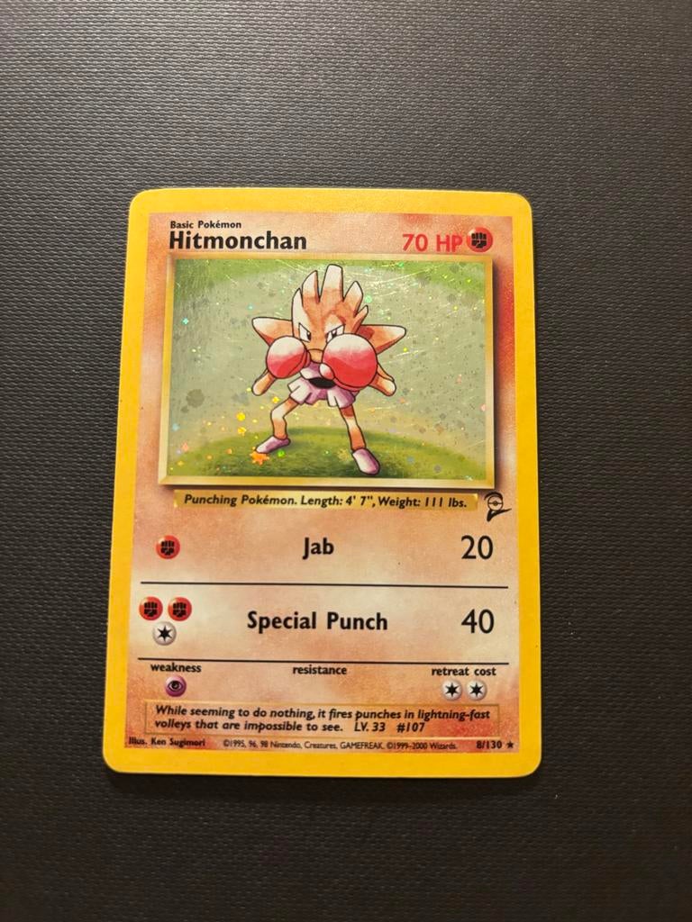 Hitmonchan Pokémon Kaart 8/130 - Holo Foil, Ophalen of Verzenden, Zo goed als nieuw, Losse kaart, Foil