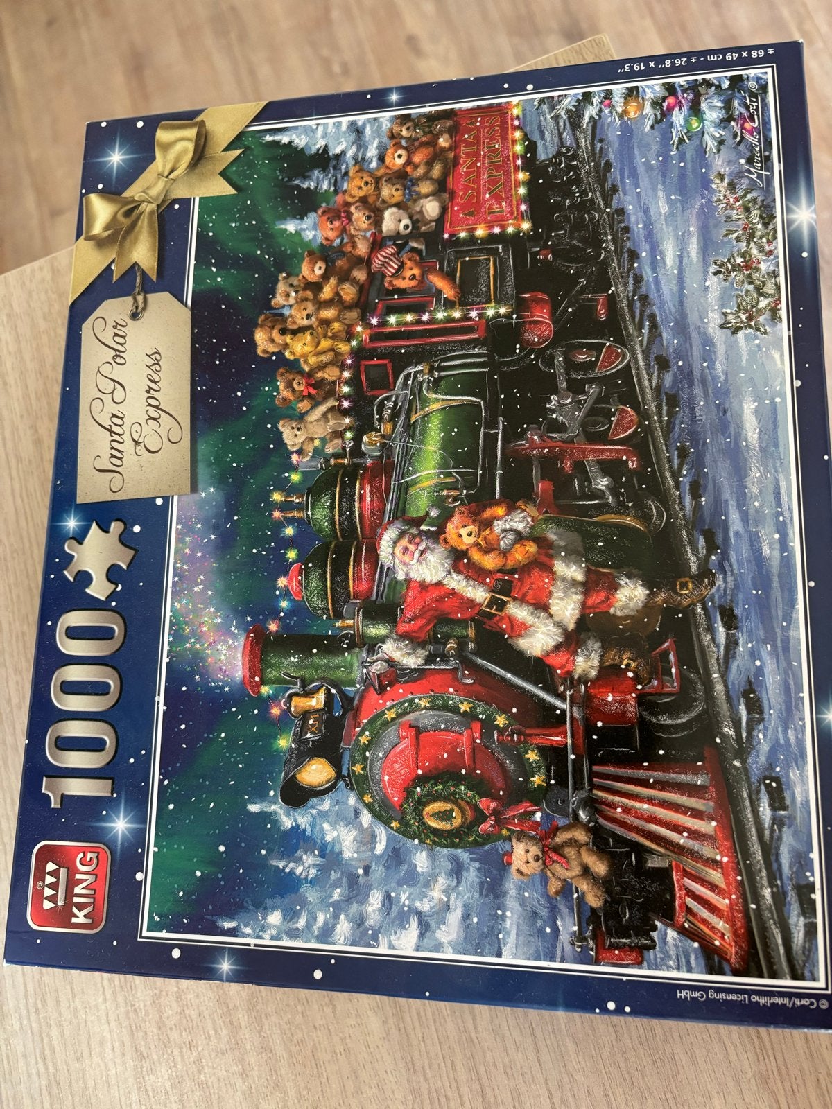 King Legpuzzel Santa Polar Express 1000 stukjes, Ophalen of Verzenden, 500 t/m 1500 stukjes, Zo goed als nieuw, Legpuzzel