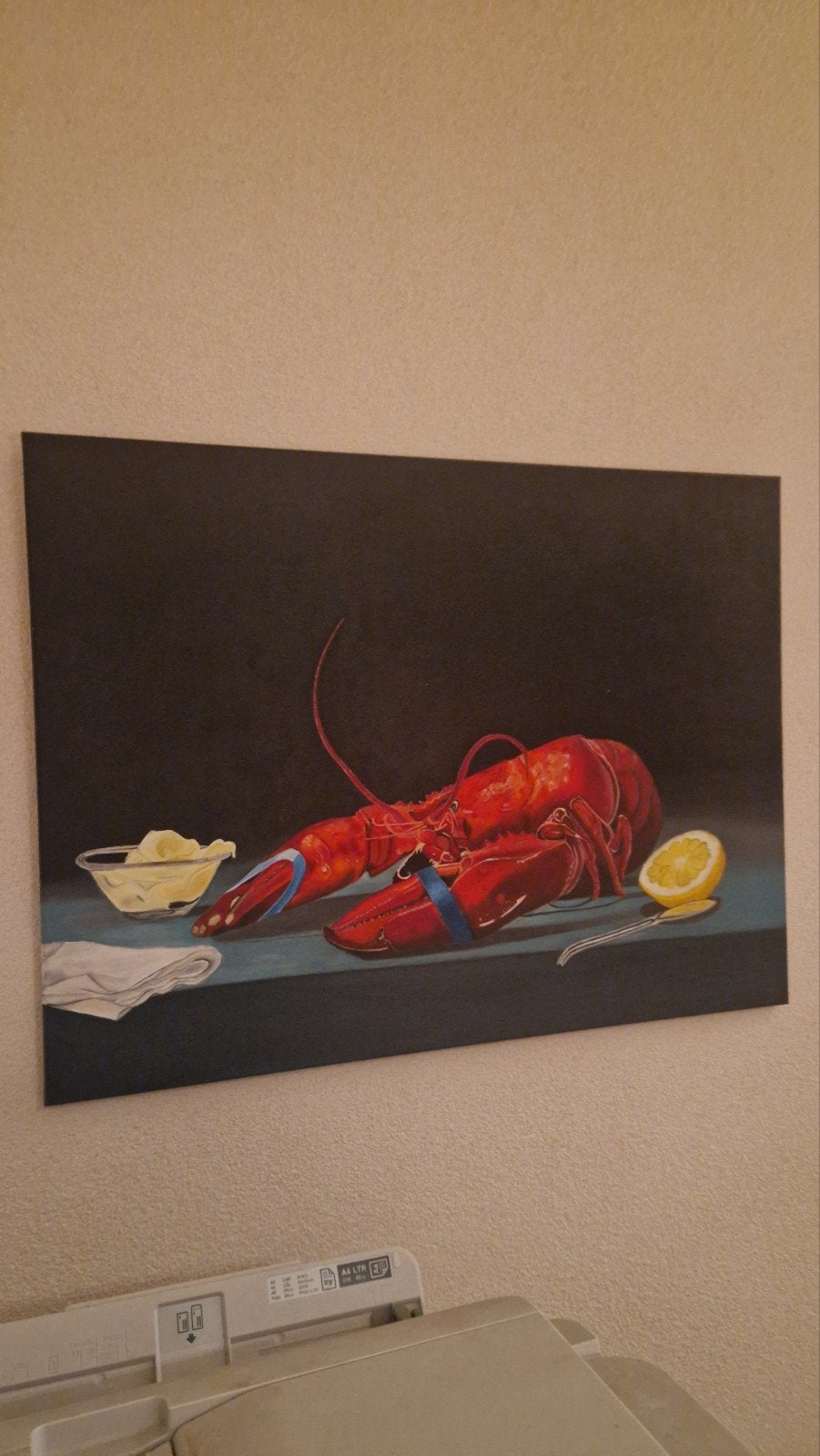 Schilderij Kreeft Stilleven - Realistisch Olieverf op Doek, Ophalen of Verzenden
