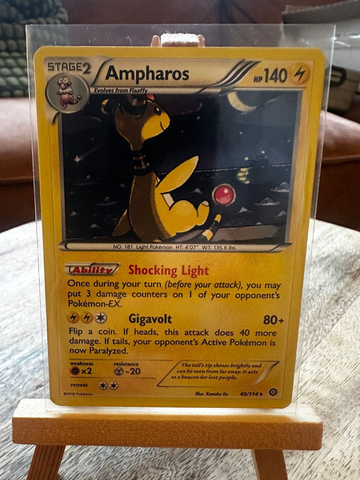 Pokemon Ampharos 40/114, Ophalen of Verzenden, Zo goed als nieuw, Losse kaart