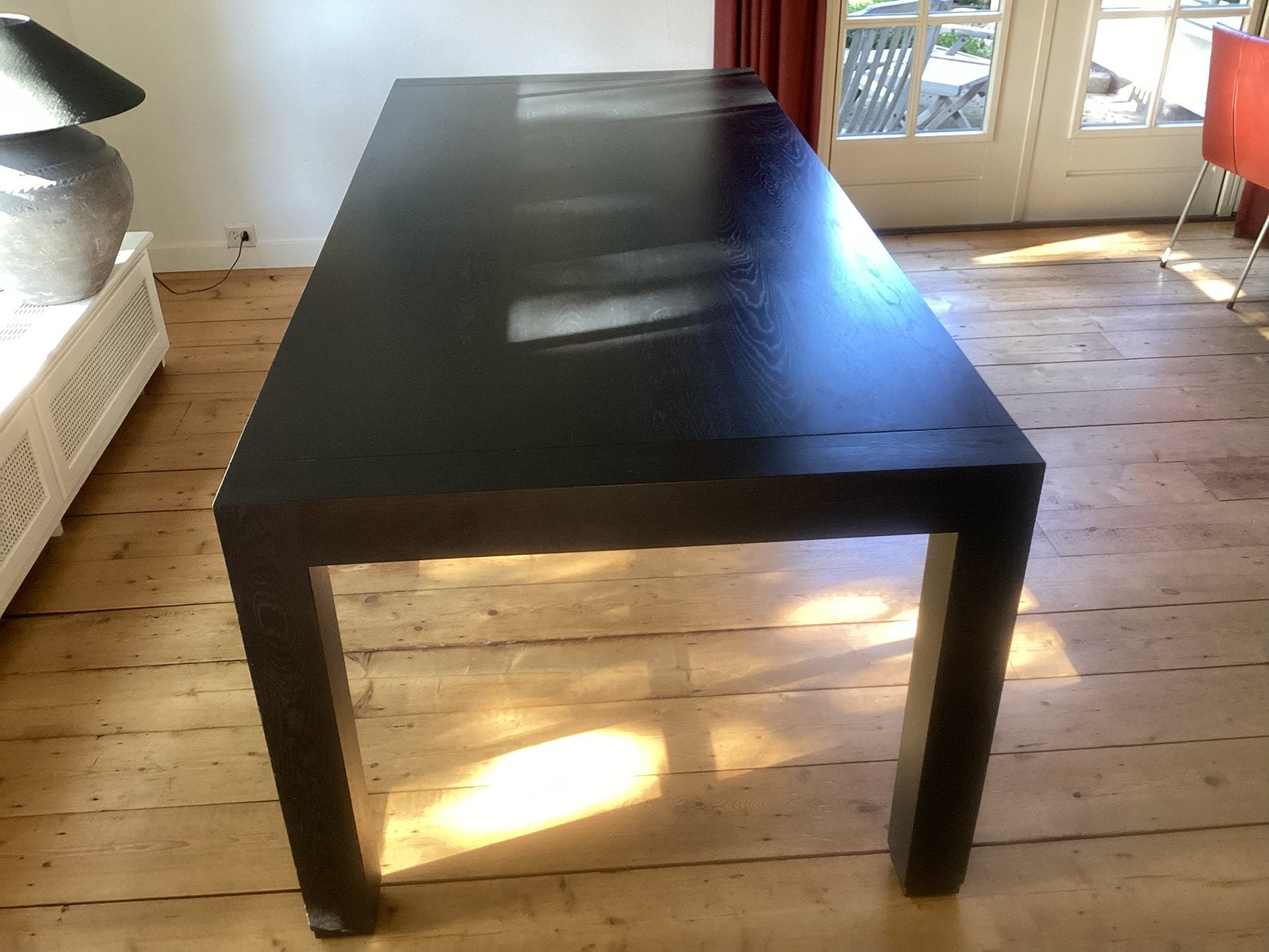 Zwarte Eetkamertafel 220x100x79 cm, Ophalen, Gebruikt, 75 cm of meer, 60 cm of meer