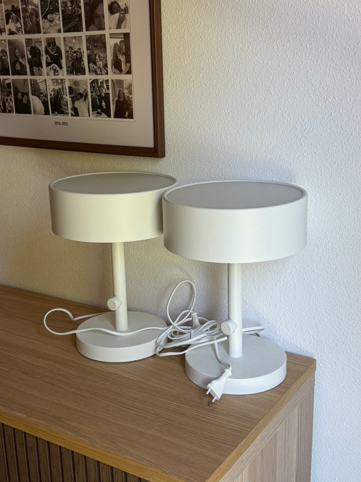2x Tafellamp IKEA NYMÅNE, Wit, Ophalen of Verzenden, Zo goed als nieuw, IKEA