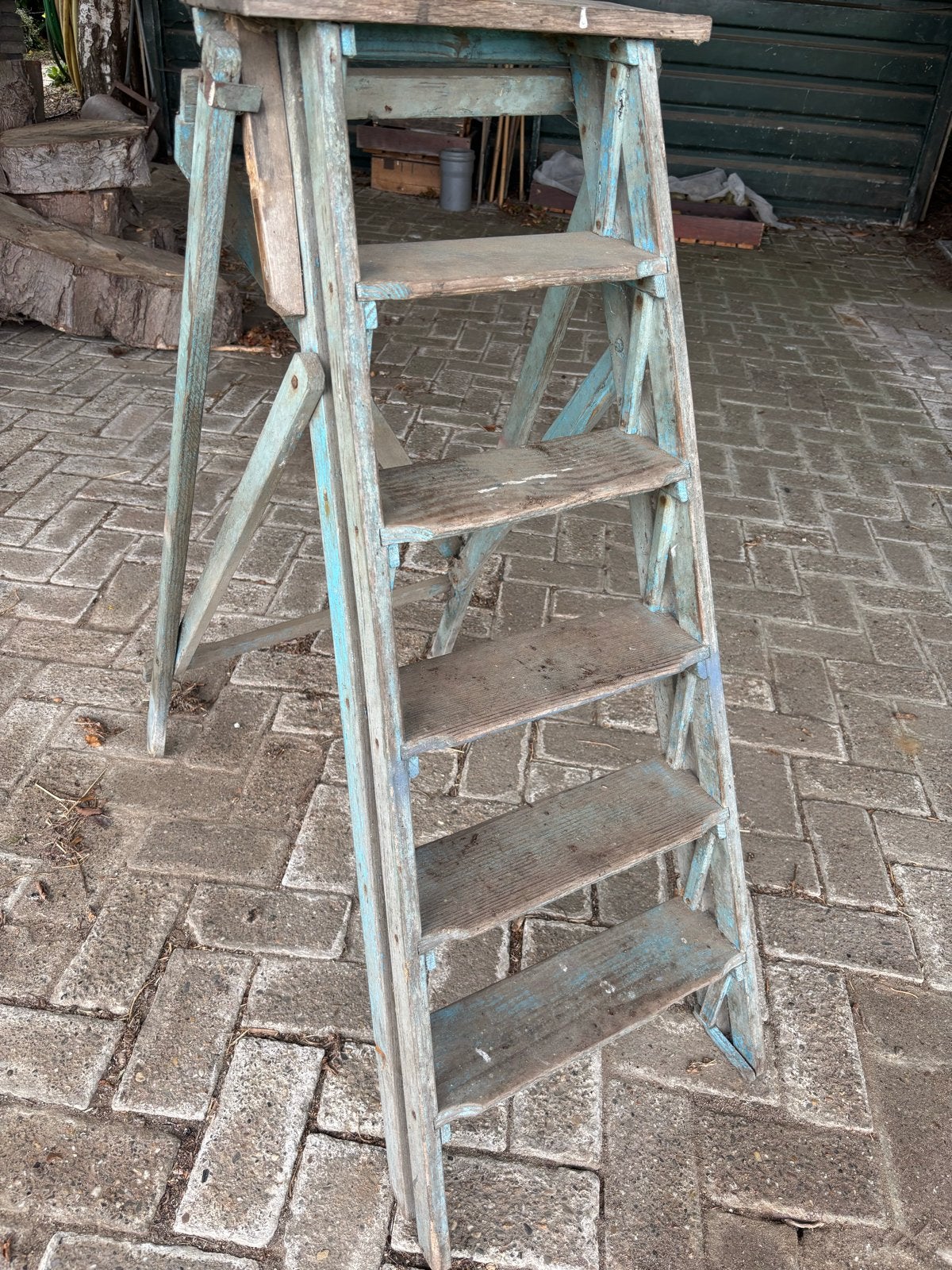 Vintage houten trapje - decoratief en functioneel, Ophalen, Gebruikt, Trap, Opvouwbaar of Inschuifbaar
