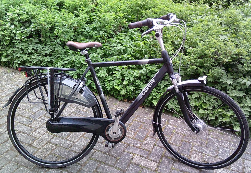 ZEER MOOIE GAZELLE ORANGE 7V FRAME HOOGTE 57 CM MATT ZWART., Ophalen, Versnellingen, Zo goed als nieuw, 57 tot 61 cm