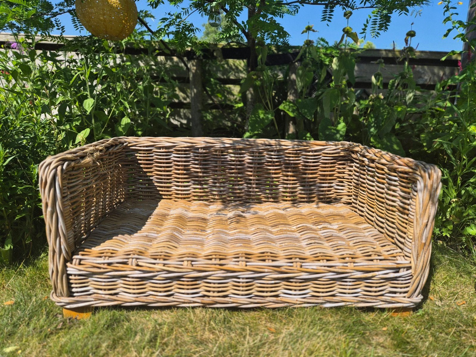 Grote rotan hondenmand, Ophalen, Gebruikt, Riet