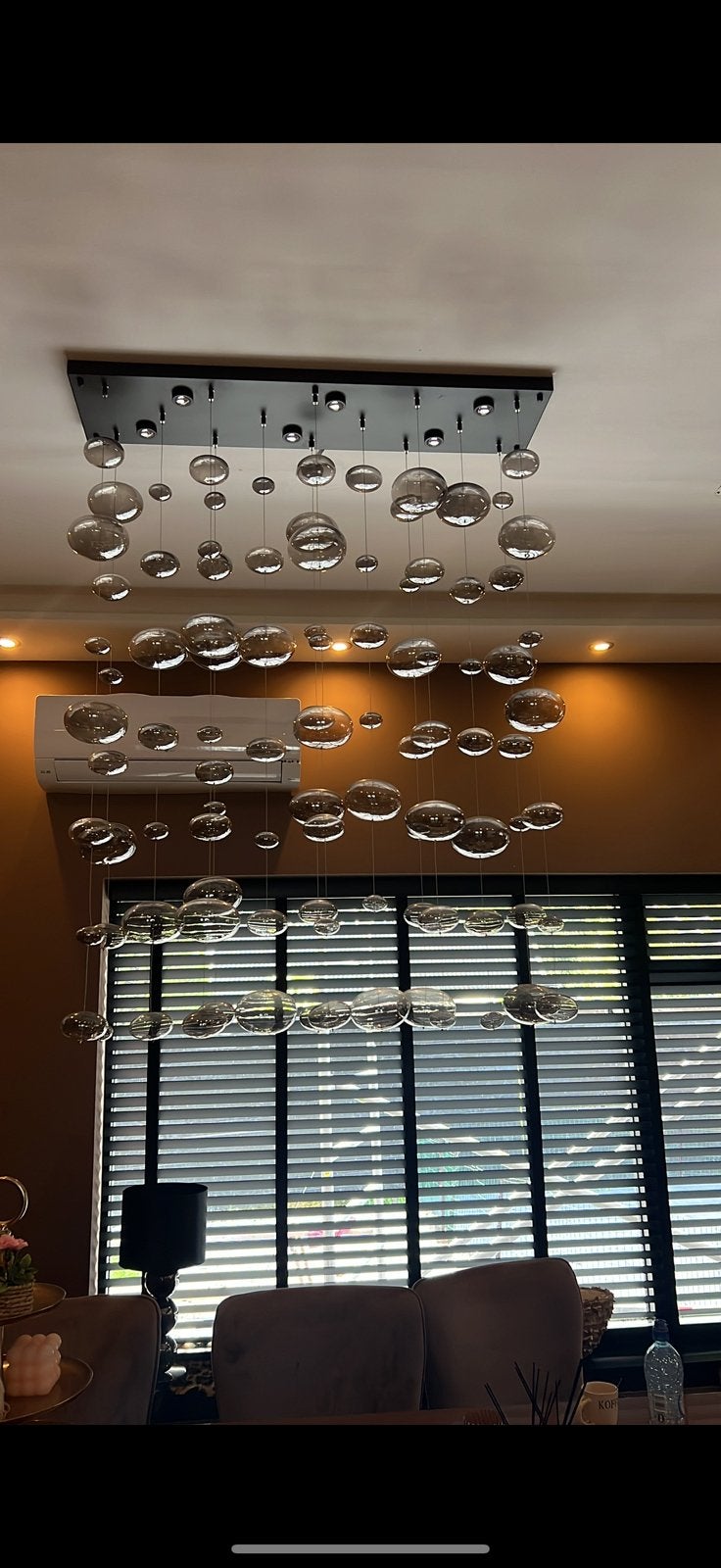 Hanglamp Bubbles Smoke glas - Eric Kuster Stijl, Ophalen, Gebruikt, Glas, 75 cm of meer