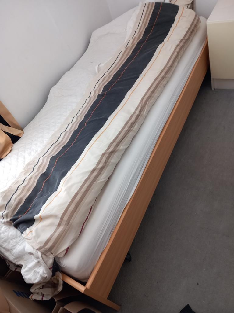 Logeerbed eenpersoons, Ophalen, Eenpersoons, Hout, 90 cm