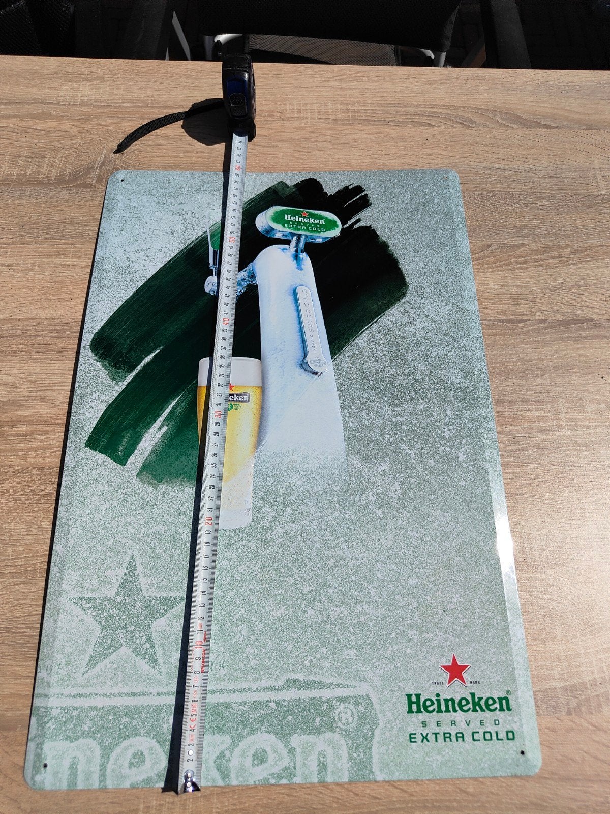 Heineken Served Extra Cold Metalen Reclamebord, Ophalen of Verzenden, Gebruikt, Reclamebord