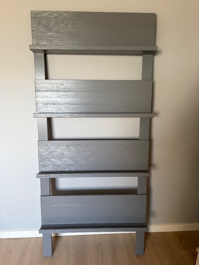 Wandrek/boekenrek Woood, Huis en Inrichting, Ophalen, Gebruikt, Minder dan 150 cm, Minder dan 25 cm